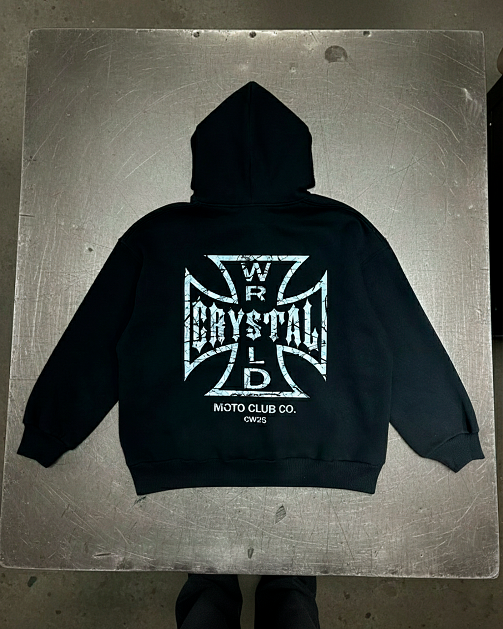 CRYSTAL WRLD "MOTO CLUB" HOODIE