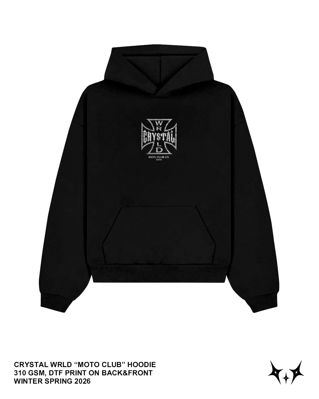 CRYSTAL WRLD "MOTO CLUB" HOODIE