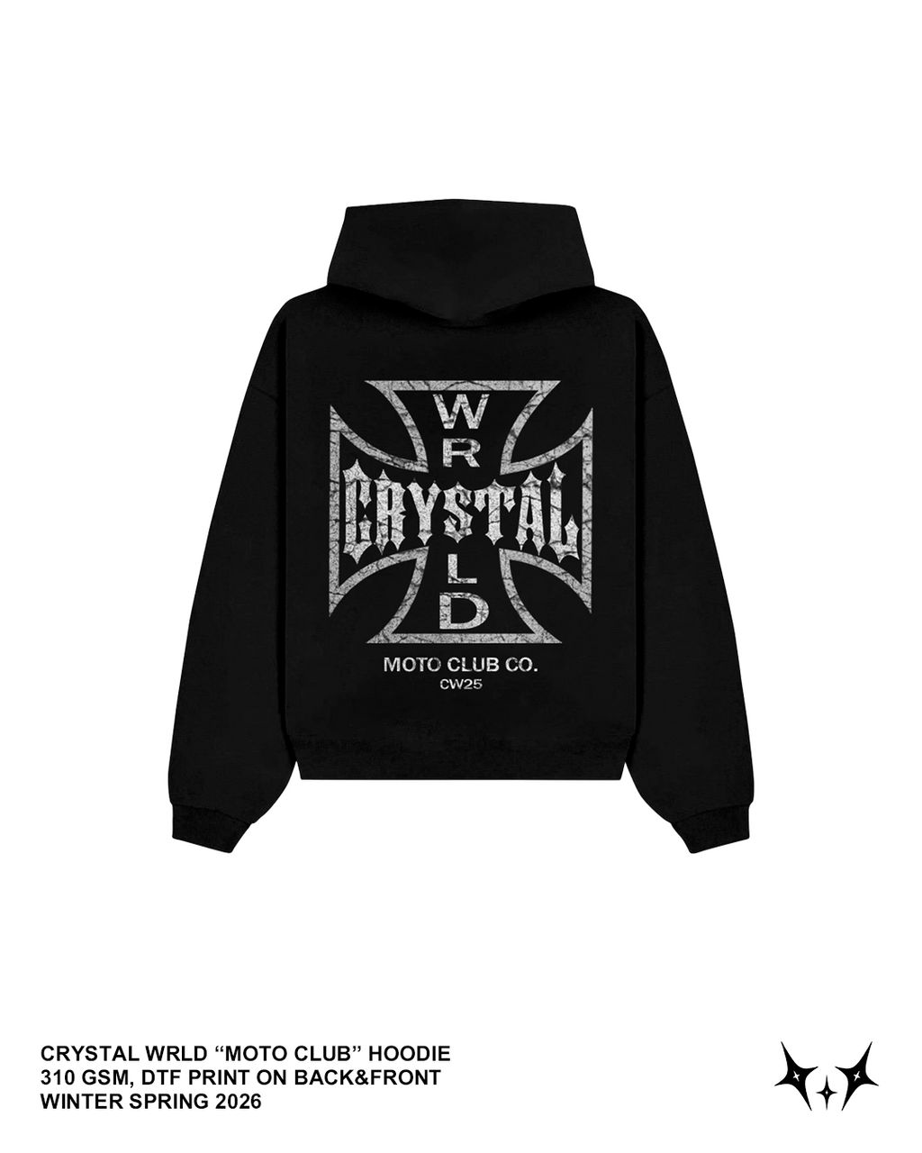 CRYSTAL WRLD "MOTO CLUB" HOODIE